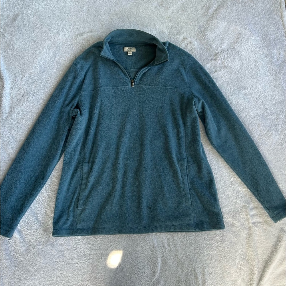 croft & barrow Men's Blue Quarter-Zip Fleece Pullover